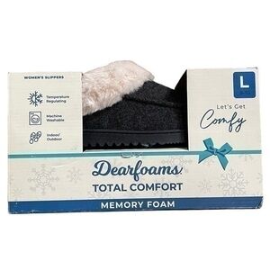 Dearfoams Total Comfort Memory Foam Women’s Slippers - Black - Size Large 9-10